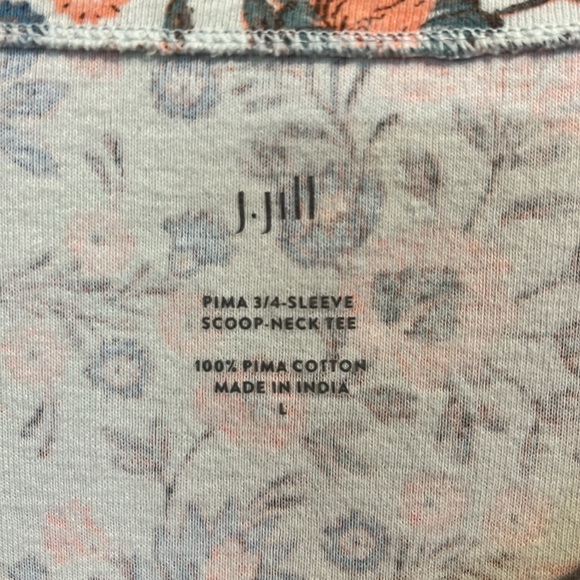 J Jill knit top. Cotton. 3/4 sleeves. large - Picture 2 of 6